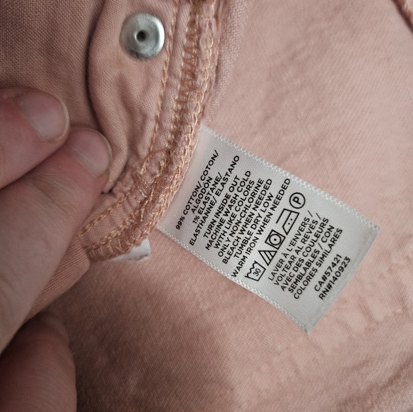 Loft Hight Waist Straight Leg Cropped Pink Frayed Hem Jeans! - Picture 5 of 8